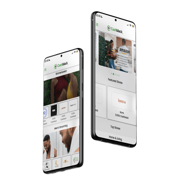 The app home feed with featured stores and categories